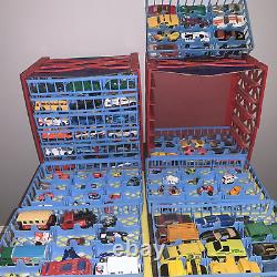 (2)Vintage Garage Carry Case Parks 72 Cars Tara Toy Corp. FULL with CARS MIXED