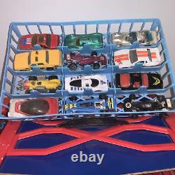 (2)Vintage Garage Carry Case Parks 72 Cars Tara Toy Corp. FULL with CARS MIXED