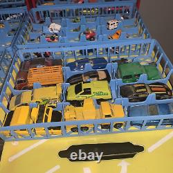 (2)Vintage Garage Carry Case Parks 72 Cars Tara Toy Corp. FULL with CARS MIXED