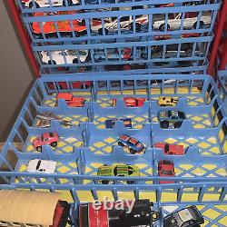 (2)Vintage Garage Carry Case Parks 72 Cars Tara Toy Corp. FULL with CARS MIXED