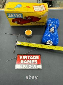 2 x Vintage JETEX Toy Jet Propelled Racing Cars Both Blue With Boxes and Items