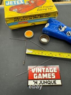 2 x Vintage JETEX Toy Jet Propelled Racing Cars Both Blue With Boxes and Items