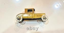 2113. A Vintage George Fischer Tin Litho Penny Toy Sedan Car-Germany -WithDriver