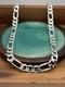 22 Inch 7mm Sterling Silver Figaro Chain Necklace 36.9g Rhodium Finish 925