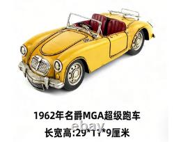 29CM Handmade Antique 1962 MGA Supercar Racer Car Tin Metal Reproduction Model