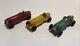 3 Vintage Hubley Kidie Toy Red Yellow & Green #5 Race Car With Driver Made In Us