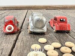 3 Vintage Metal Toy Cars And 23 Extra White Tires Vintage Toy Cars Tootsie