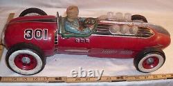 #301 CHAMPION RACE CAR 1950s LARGE TIN BATTERY TOY MODERN TOYS JAPAN WORKS