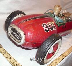 #301 CHAMPION RACE CAR 1950s LARGE TIN BATTERY TOY MODERN TOYS JAPAN WORKS