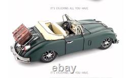 32CM Handmade Antique 1595 XK150 Sports Car Tin Metal Reproduction Model Green