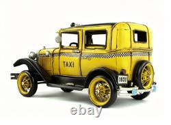 34CM Handmade Antique 1931 US TAXI Taxicab Car Tin Metal Reproduction Model