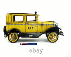 34CM Handmade Antique 1931 US TAXI Taxicab Car Tin Metal Reproduction Model