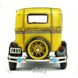34CM Handmade Antique 1931 US TAXI Taxicab Car Tin Metal Reproduction Model