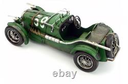 35CM Handmade Antique 1934 MG K3 Magnette Racer Car Tin Metal Reproduction Model