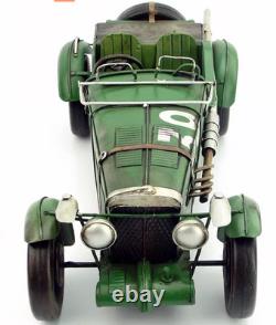 35CM Handmade Antique 1934 MG K3 Magnette Racer Car Tin Metal Reproduction Model