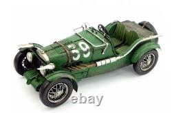 35CM Handmade Antique 1934 MG K3 Magnette Racer Car Tin Metal Reproduction Model