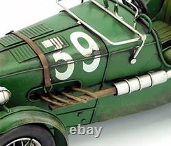 35CM Handmade Antique 1934 MG K3 Magnette Racer Car Tin Metal Reproduction Model