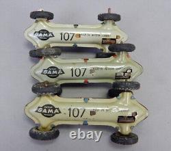 3x Vintage GAMA Mercedes 107 West Germany Tin Litho Friction Toy Car Lot