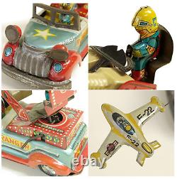 50s MARUSAN ROCKET RANGER World War II US Army Car Friction Tin Toy Japan FS EMS