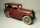 A. C. Williams Cast Iron Red Lincoln Touring Car with Nickel Wheels 6 3/4 Arcade