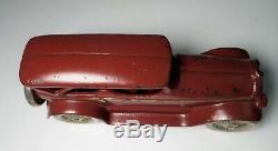 A. C. Williams Cast Iron Red Lincoln Touring Car with Nickel Wheels 6 3/4 Arcade