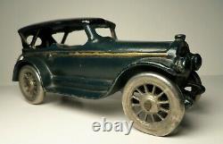 A. C. Williams Cast Iron Two Tone Green & Blue Lincoln Touring Car 7 Hubley