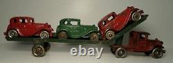 AC Williams Cast Iron Auto Transport Trailer Austin Car Carrier Hauler Arcade