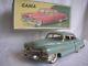 ALL ORIGINAL GAMA CADILLAC 1954 LIGHT BLUE TIN FRICTION CAR With REPRO BOX