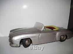 ANTIQUE TIN TOY CAR MERCEDES BENZ 190SL GERMANY VERY BIG 1950s RARE