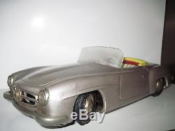 ANTIQUE TIN TOY CAR MERCEDES BENZ 190SL GERMANY VERY BIG 1950s RARE