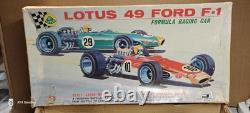 ASAHI LOTUS 49B FORD F-1 Formula One Race Car Tin Battery Toy 1960s Japan Boxed
