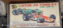 ASAHI LOTUS 49B FORD F-1 Formula One Race Car Tin Battery Toy 1960s Japan Boxed