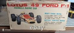 ASAHI LOTUS 49B FORD F-1 Formula One Race Car Tin Battery Toy 1960s Japan Boxed