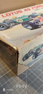 ASAHI LOTUS 49B FORD F-1 Formula One Race Car Tin Battery Toy 1960s Japan Boxed