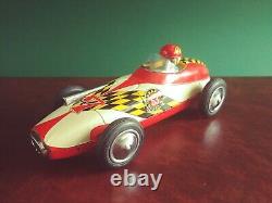 ASC Aoshin Japan Tin Friction Indianapolis Ferrari Race Car Tinplate Racer