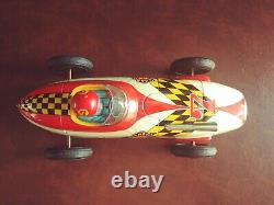 ASC Aoshin Japan Tin Friction Indianapolis Ferrari Race Car Tinplate Racer