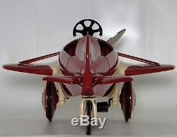 Air Plane Pedal Car Rare WW1 Vintage Airplane Aircraft Midget Metal Model Biege
