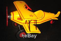 Air Plane Pedal Car Rare Yellow WW1 Vintage Airplane Aircraft Midget Metal Model