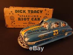 All Original Marx Dick Tracy Blue Sparkling Riot Car 1940 + Box