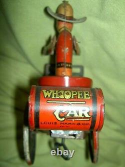 Antique 1920s MARX tin windup Cowboy Whoopee Car toy needs adjustment & cleaning