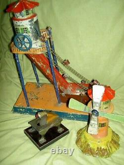 Antique 1920s MARX tin windup Cowboy Whoopee Car toy needs adjustment & cleaning