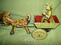 Antique 1920s MARX tin windup Cowboy Whoopee Car toy needs adjustment & cleaning