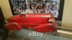 Antique 1930s Red Airflow Toy Race Car with Headlights