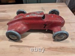 Antique 1930s Streamlined Pressed Steel Toy Race Car