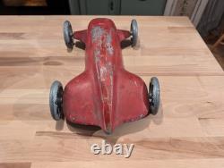 Antique 1930s Streamlined Pressed Steel Toy Race Car