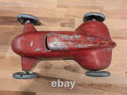 Antique 1930s Streamlined Pressed Steel Toy Race Car