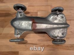 Antique 1930s Streamlined Pressed Steel Toy Race Car