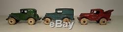 Antique Arcade Cast Iron Austin Car Carrier / Hauler Truck Trailer Toy