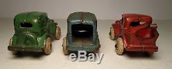 Antique Arcade Cast Iron Austin Car Carrier / Hauler Truck Trailer Toy