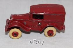Antique Arcade Cast Iron Austin Car Hauler Truck Trailer Toy
